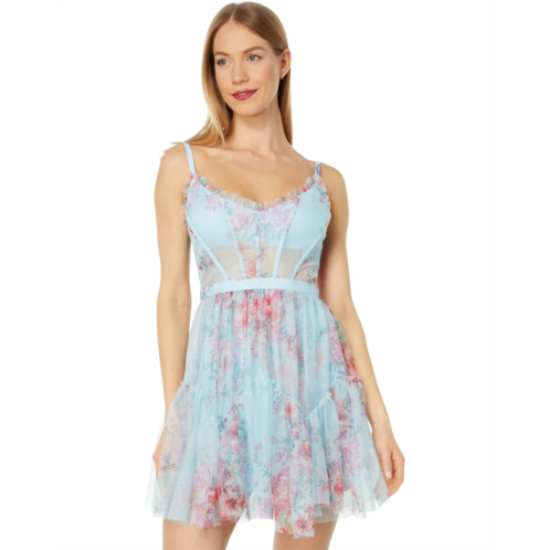 BCBGMAXAZRIA Printed Tulle Cocktail Dress