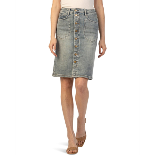 KUT from the Kloth Rose Skirt Button Front Portchop Pocket