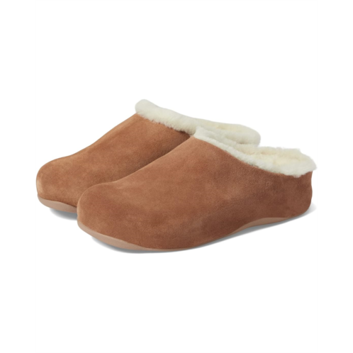 Womens FitFlop Shuv Shearling-Lined Suede Clogs