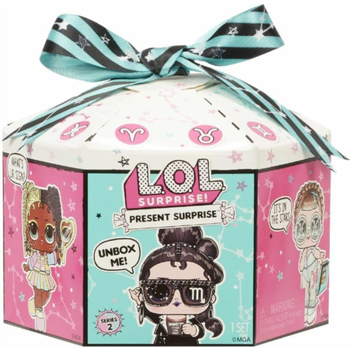 L.O.L. Surprise! Present Surprise Series 2, Glitter Star Sign Doll with 8 Surprises - Colorful Fun Collectible Doll Playset with Doll Accessories Including Outfit - Birthday Gifts