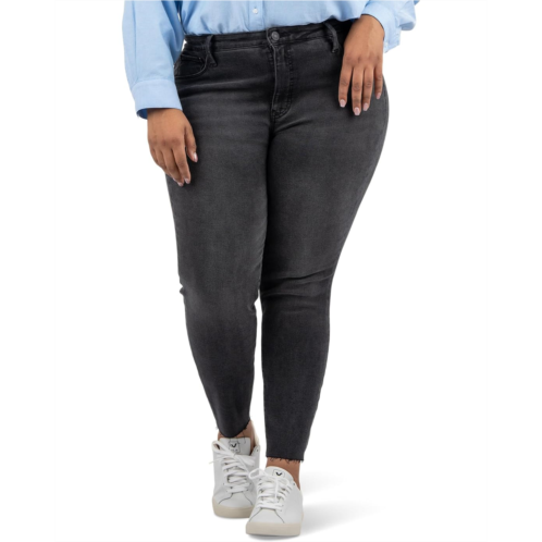 Womens KUT from the Kloth Plus Size Charlize High Rise Fab Ab Cigarette Leg-Raw Hem