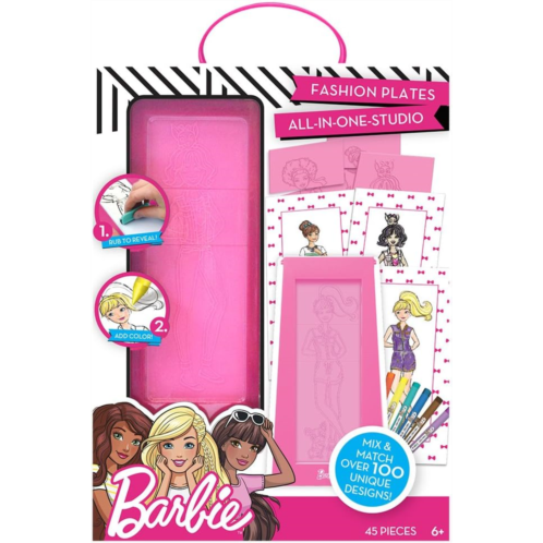 Barbie Fashion Plates All in One Studio Sketch Design Activity Set ? Fashion Design Kit for Kids Ages 6 and Up