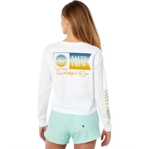 Salty Crew Alpha Gradient Long Sleeve Crop Tee