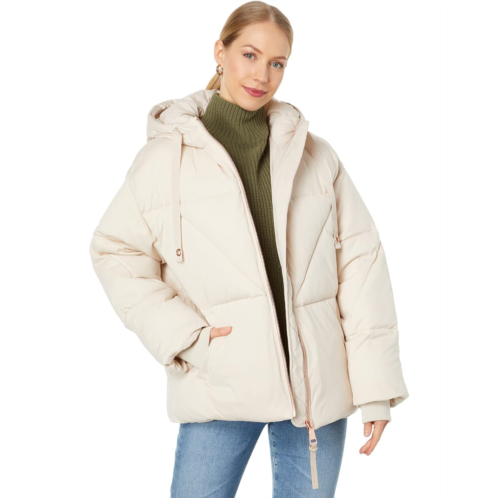 Womens Avec Les Filles Rose Gold Hardware Short Puffer