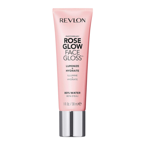 Revlon Face Primer, PhotoReady Face Gloss Rose Glow, Face Makeup for All Skin Types, Hydrates, Illuminates & Moisturizes, Infused with Glycerin & Olive Oil Extract, 80% Water, 1 Fl