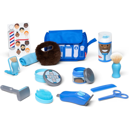 Melissa & Doug Barber Shop Pretend Play Set Shaving Toy for Boys and Girls Ages 3+ Wearable Beard and Shave Accessories for Role Play