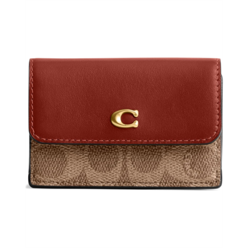 COACH Coated Canvas Signature Essential Mini Trifold Wallet