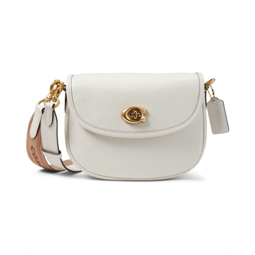 COACH Polished Pebble Leather Willow Saddle Bag