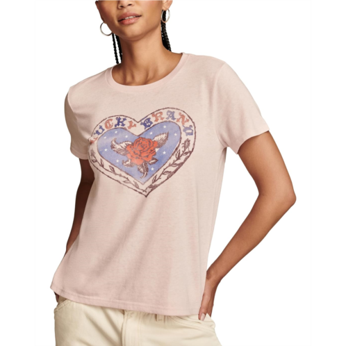 Lucky Brand Rose Heart Classic Crew