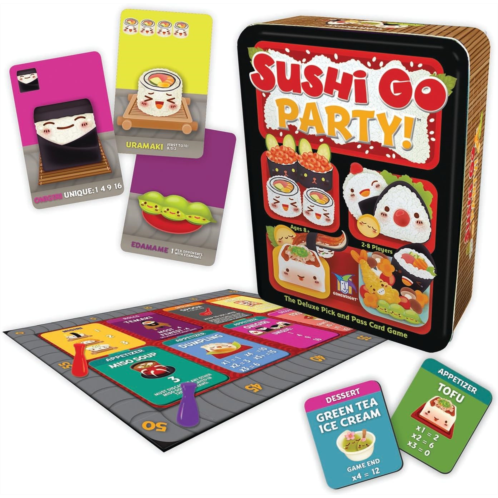 Sushi Go Party! - The Deluxe Pick & Pass Card Game by Gamewright, Multicolored