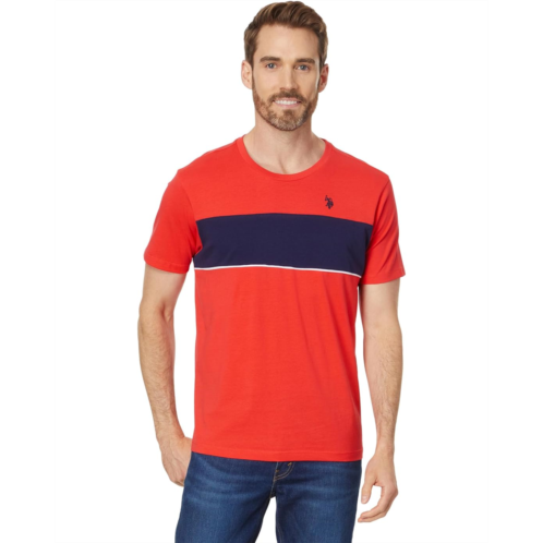 U.S. POLO ASSN. Mens US POLO ASSN Short Sleeve Colorblock Stripe Crew Neck Jersey Tee Shirt