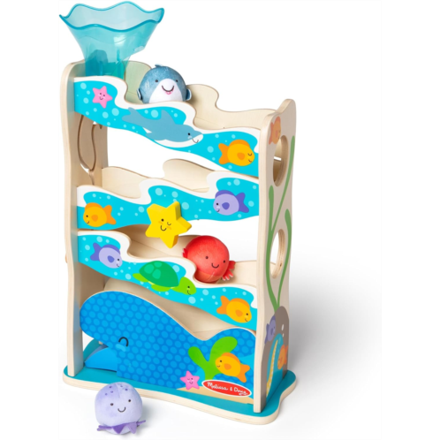 Melissa & Doug Rollables Wooden Ocean Slide Infant and Toddler Toy (5 Pieces) - FSC Certified