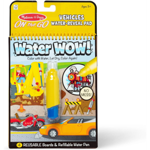 Melissa & Doug On the Go Water Wow! Reusable Water-Reveal Activity Pad - Vehicles - FSC Certified