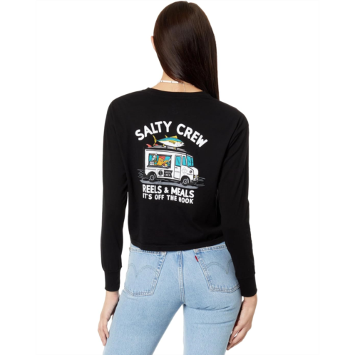 Salty Crew Reels & Meals Long Sleeve Crop Tee