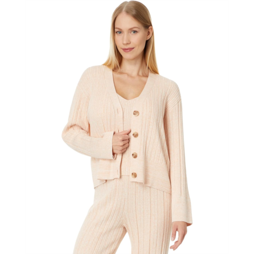 Womens Eberjey Organic Cotton Sweater Rib Cardi