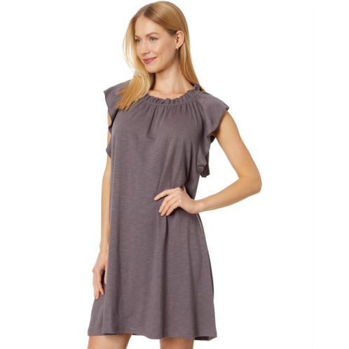 Womens Lilla P Ruffle Trim Sleeveless Dress