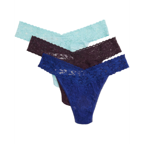 Womens Hanky Panky 3-Pack Signature Lace Original Rise Thong