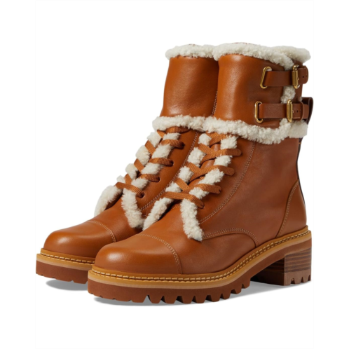 See by Chloe Mallory Combat Shearling Bootie