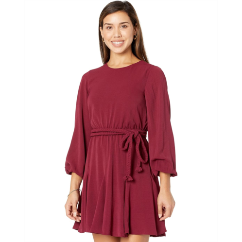 Sage Long Sleeve Pleated Mini Dress