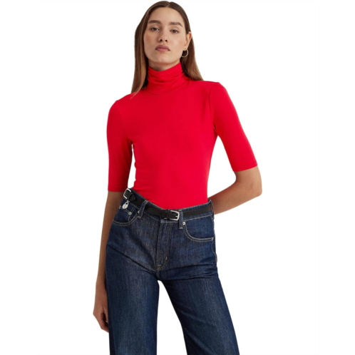 POLO RALPH LAUREN Womens Lauren Ralph Lauren Stretch Jersey Turtleneck