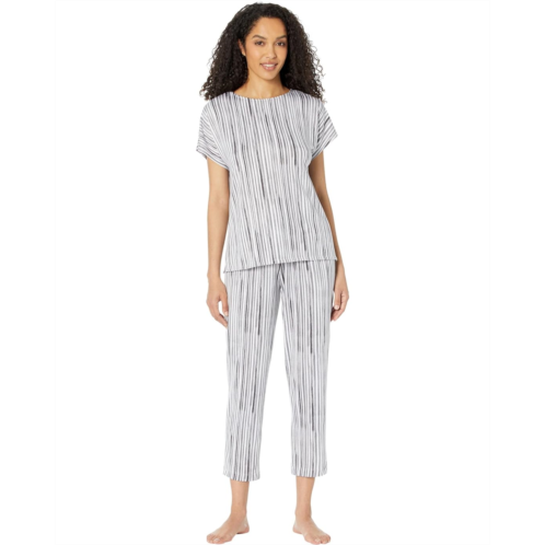 Donna Karan Long Sleeve Sleep Top and Crop Pants