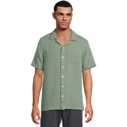 L.L.Bean Mens LLBean Vacationland Gauze Shirt Short Sleeve Slightly Fitted
