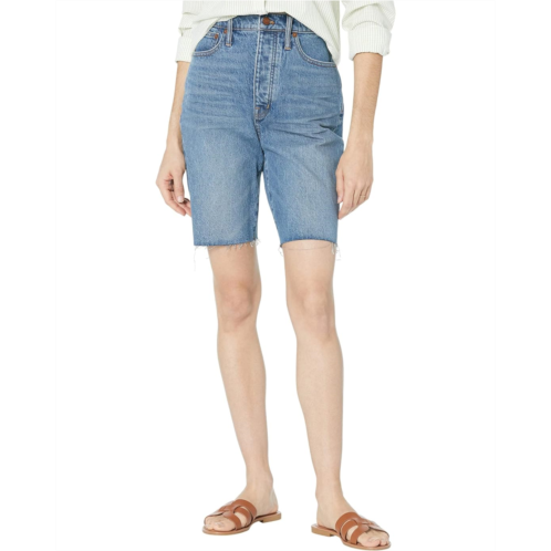 Madewell High-Rise Long Denim Shorts in Brightwood Wash
