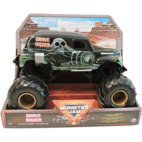 Monster Jam, Official Grandma Grave Digger New 2023 Monster Truck, Collector Die-Cast Vehicle, 1:24 Scale, Kids Toys for Boys Ages 3 and up