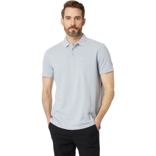 Mens Armani Exchange Regular Fit Solid Colored Sun Washed Pique Polo