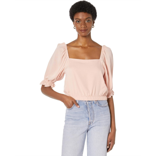 1.STATE Short Sleeve Square Neck Crop Top