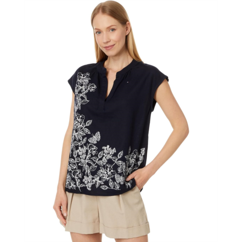 Womens Tommy Hilfiger Short Sleeve Butterfly Popover