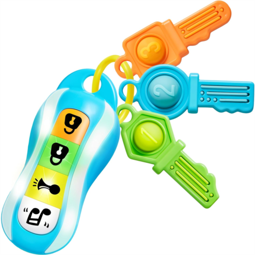 JOYIN Baby Car Keys Teether - Toddlers Sensory Learning Toy w/Music & Lights - Musical Toy for Travel & Pretend Play - Christmas Toys Gifts for Baby & Toddler Age 6+ Months - Stock