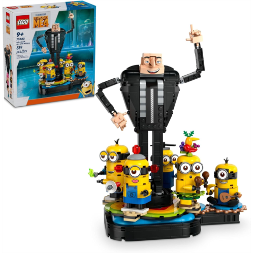 LEGO Despicable Me 4 Brick-Built Gru and Minions Figure, Buildable Minions Toy for Kids, Dancing Despicable Me Toy Figures Playset, Play-and-Display Minions Birthday Gift for Boys