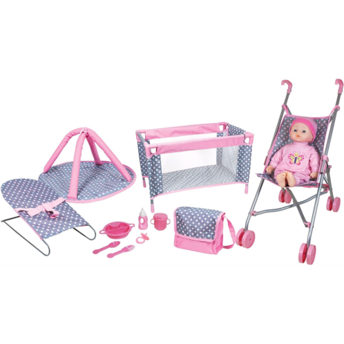 Lissi 5Piece Play Set with Baby Doll & Accessories, 16 inches