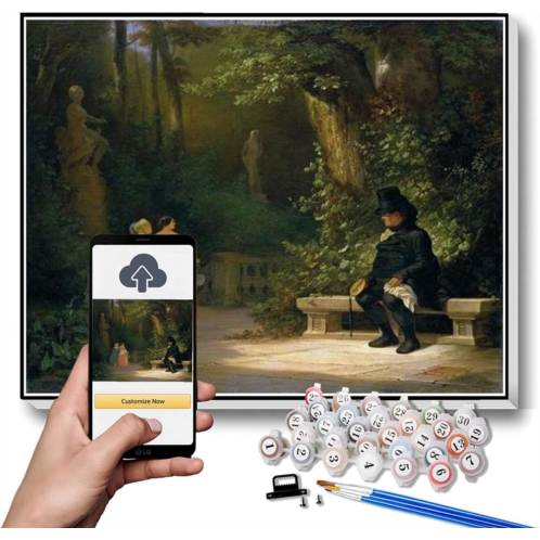 Hhydzq DIY Oil Painting Kit,The Widower Painting by Carl Spitzweg Arts Craft for Home Wall Decor