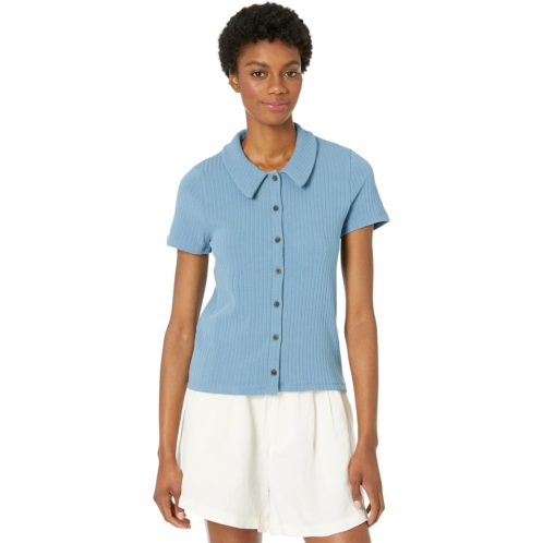 Madewell Ribbed Polo Button Front Tee