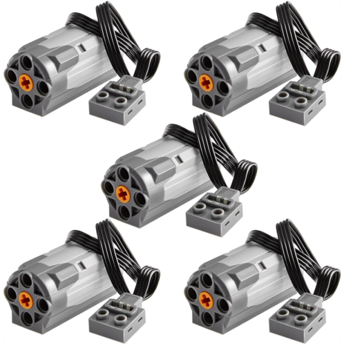 Habow 5Pcs Power-Function Technic-Parts Kit M-Motor 8883 Compatible with Lego-Motor-Kit.