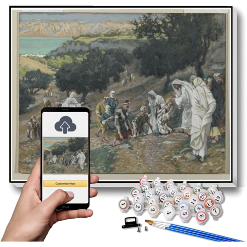 Hhydzq Paint by Numbers Kits for Adults and Kids Jesus Heals The Blind and Lame On The Mountain Painting by James Tissot Arts Craft for Home Wall Decor
