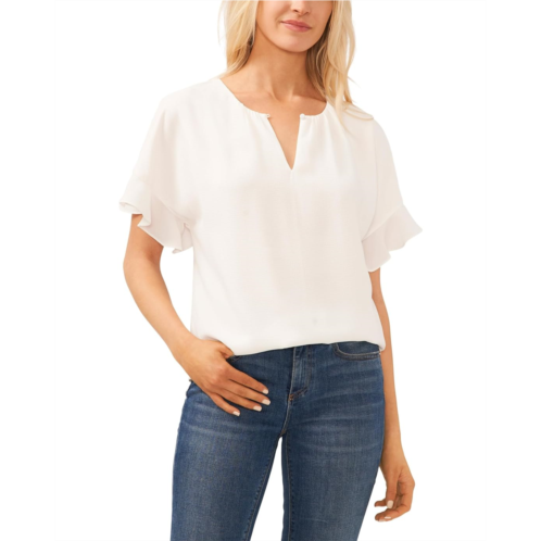 Womens CeCe Drop Shoulder Wide Neck Blouse