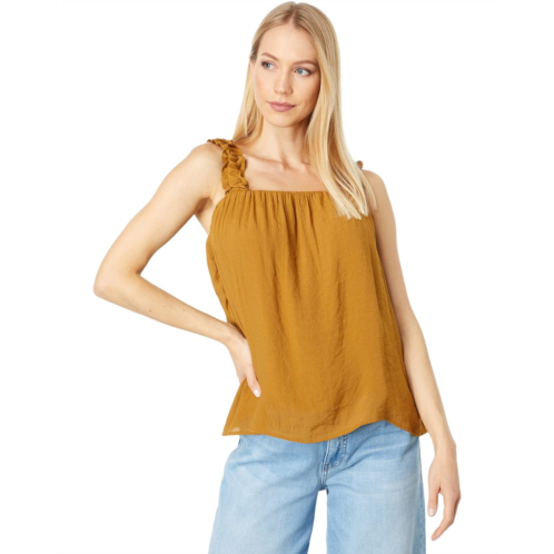 Bobeau Shirred Strap Button Back Tank