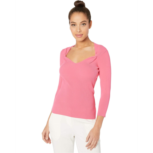 MILLY Twist Front Neck Pullover