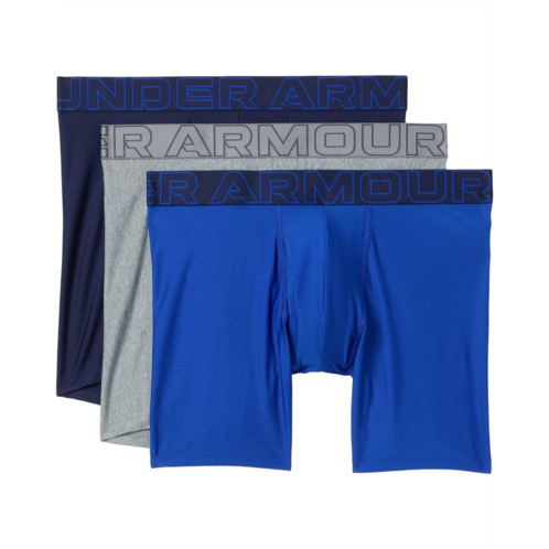 Mens Under Armour 3-Pack Performance Tech Mesh Solid 6 Boxer Briefs