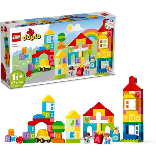 LEGO DUPLO Classic Alphabet Town 10935, Educational Early Learning Toys for Babies & Toddlers Ages +18 Months, Learn Colors, Letters and Shapes with Large Bricks
