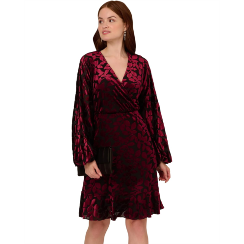 Adrianna Papell Velvet Burnout Short Dress