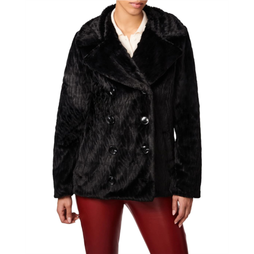 Bernardo Fashions Double-Breasted Faux Fur Jacket