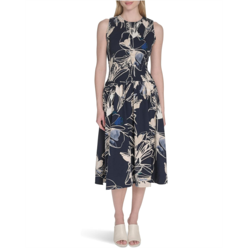 Womens Calvin Klein Smocked Commuter Floral Dropwaist