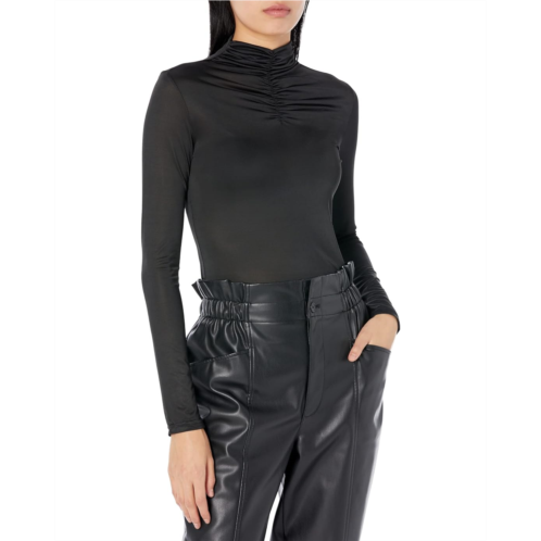 MOON RIVER Turtleneck Ruched Top
