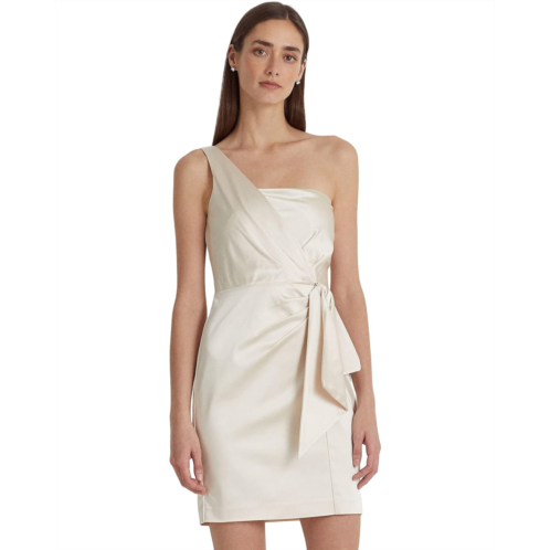 POLO RALPH LAUREN Womens Lauren Ralph Lauren Satin One-Shoulder Cocktail Dress