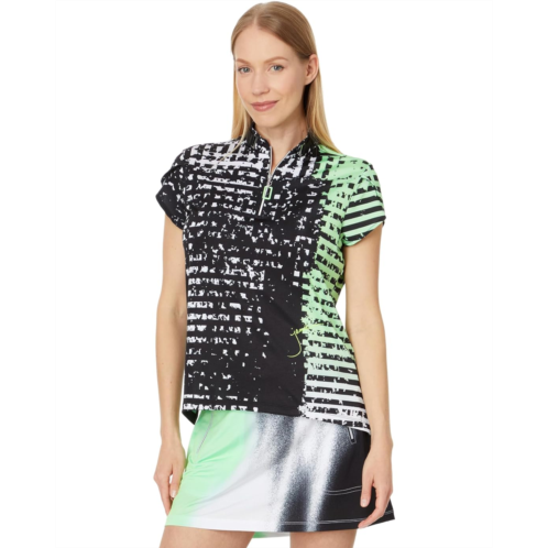 Jamie Sadock Distressed Plaid Short Sleeve Top
