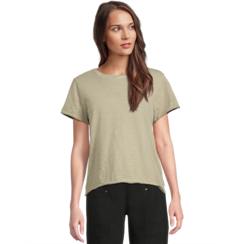 Womens Elliott Lauren Enzyme Wash Jersey - Short Sleeve Crew Neck Tee